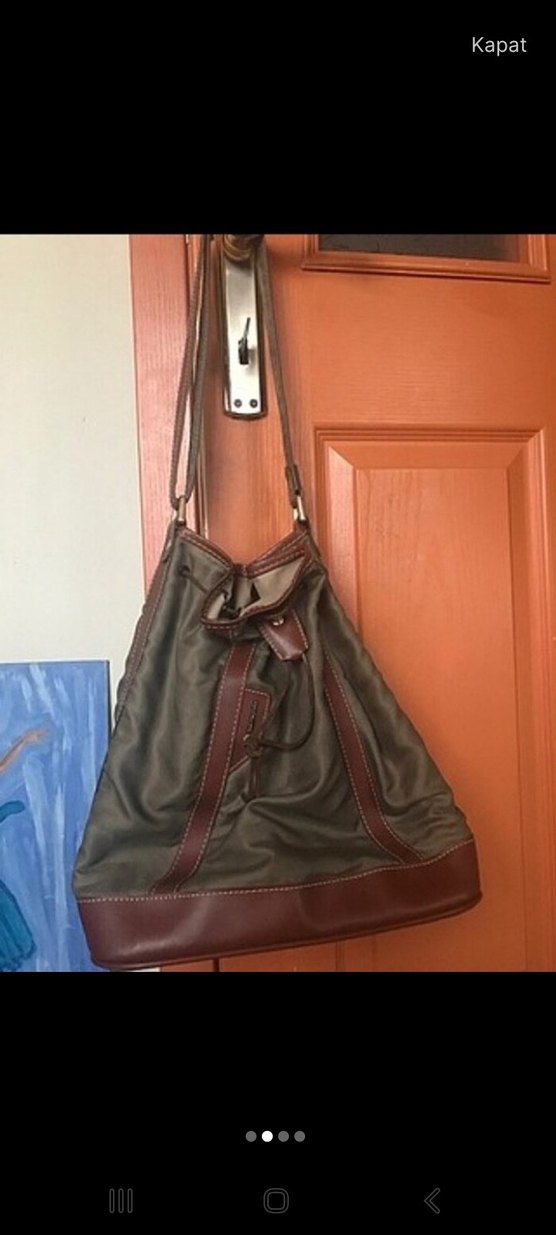 Kahverengi Deri Kadın Omuz Çantası - Görsel 2