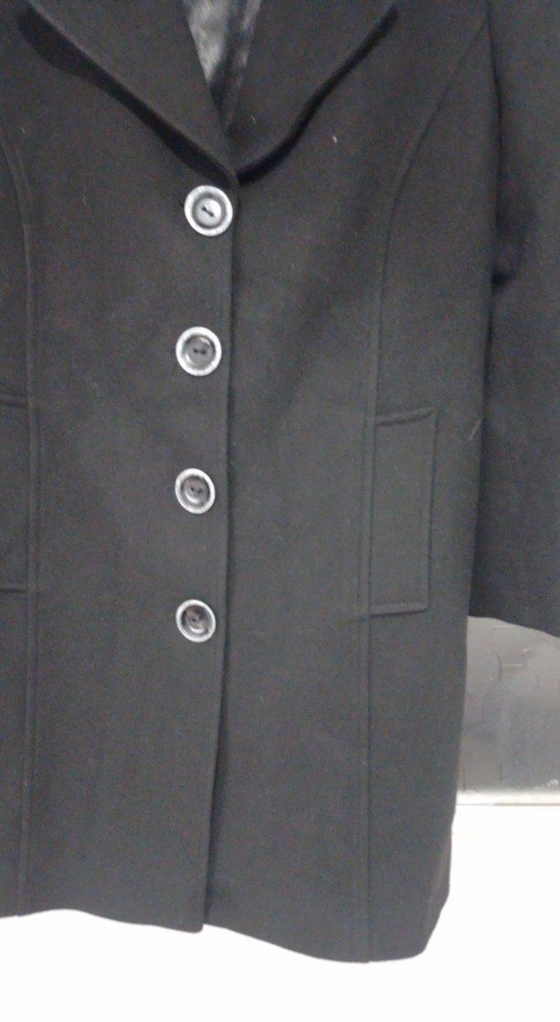 Düğmeli Siyah Klasik Kaban - Görsel 3