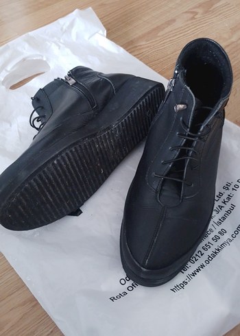 Siyah Kemerli bayan deri Goth Botları - Görsel 3