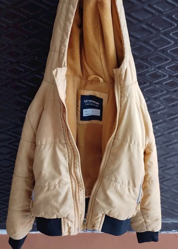 Bej Fermuarlı çocuk Kışlık Ceket 5,6 yaş - Görsel 3