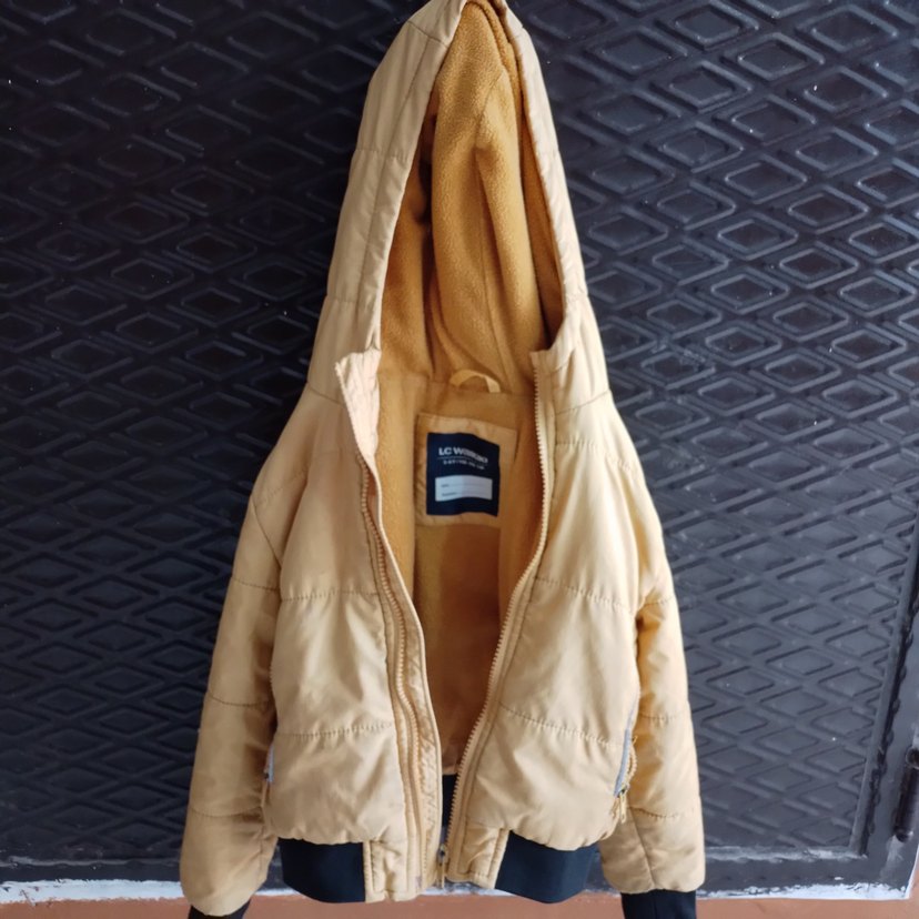 Bej Fermuarlı çocuk Kışlık Ceket 5,6 yaş - Görsel 4