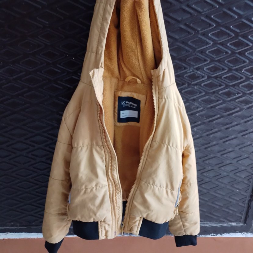 Bej Fermuarlı çocuk Kışlık Ceket 5,6 yaş - Görsel 3