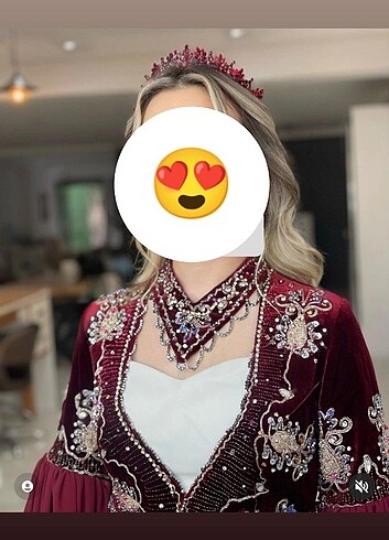 Bordo kristal gelin tacı 