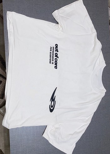 Beyaz Oversize Baskılı Kadın Tişört