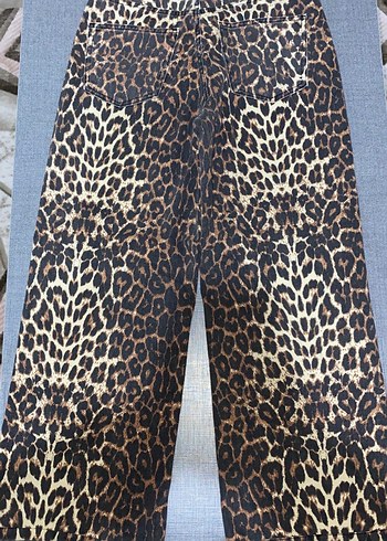 Diğer Kahverengi Leopar Desenli Kadın Baggy Pantolon