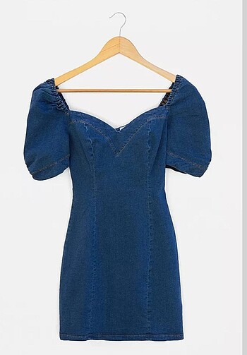 Denim mini elbise