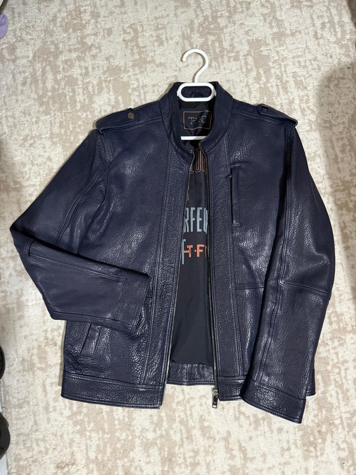 lacivert Tamer Tanca deri mont sıfır - Görsel 2