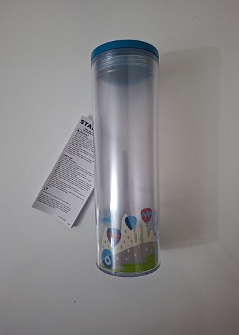 Mavi Starbucks Türkiye Temalı Plastik Tumblerdır - Görsel 3