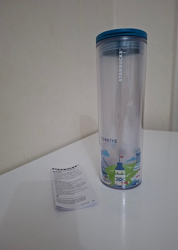 Mavi Starbucks Türkiye Temalı Plastik Tumblerdır - Görsel 2
