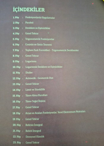 Tammat Yayınları AYT matematik Ders İşleme Föyleri - Görsel 4