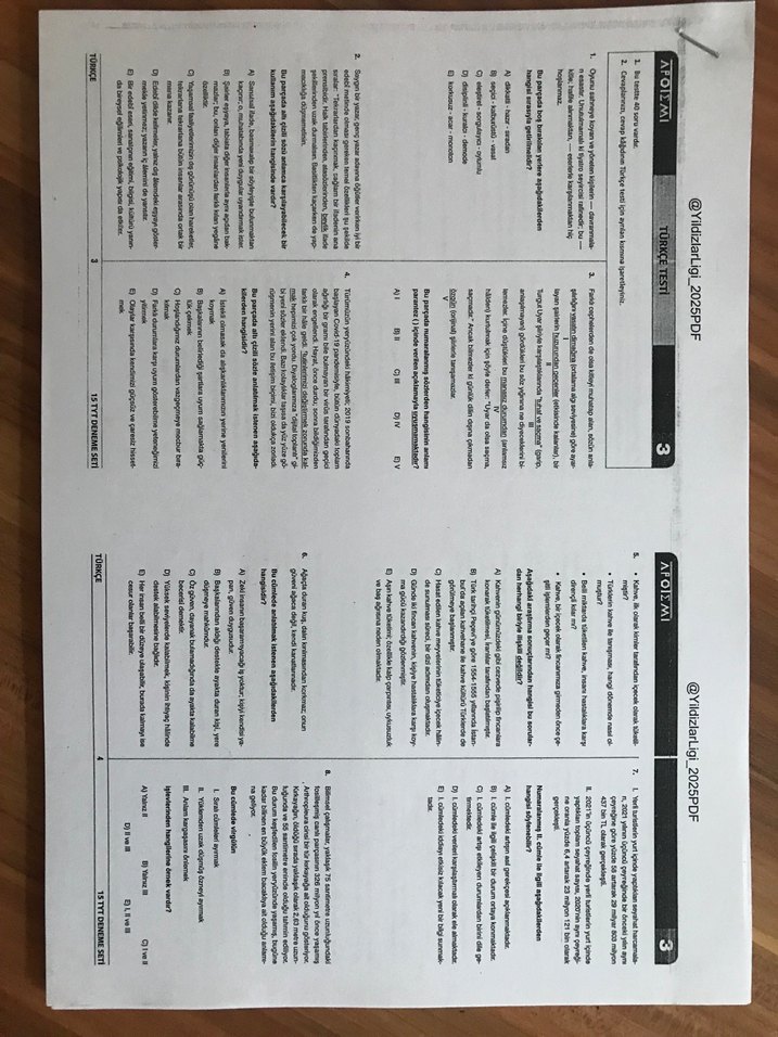 Bilgi Sarmal   ve Apotemi Tyt  Türkçe deneme - Görsel 2