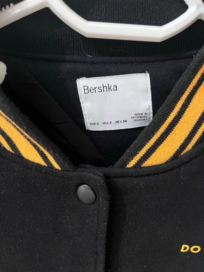 Sarı Siyah Kadın Bomber kolej Ceket - Görsel 3