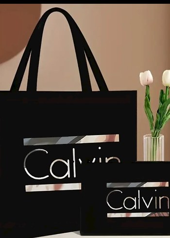 Calvin Klein Siyah kanvas çanta