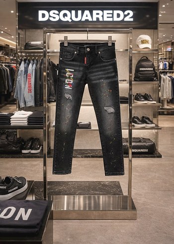 DSquared2 Siyah Baskili Kot Pantolon
