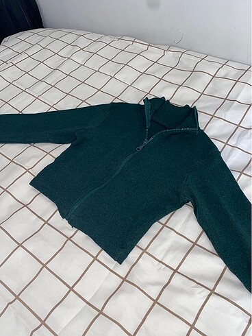 Koton s beden koyu yeşil crop