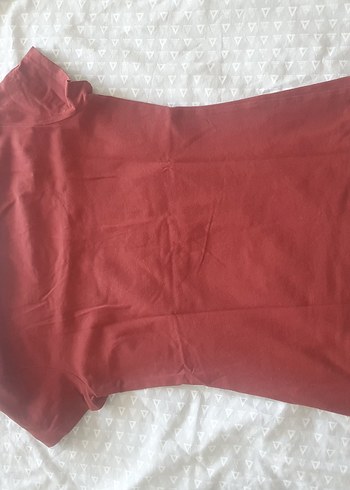H&M Bordo Kısa Kollu Basic Tişört