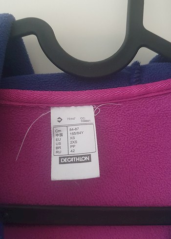 xs Beden Fermuarlı Mor Kadın Polar Ceket
