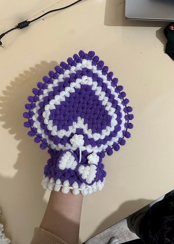 Renkli Örgü Banyo lif Seti - Görsel 6