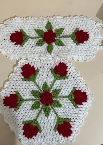 Renkli Örgü Banyo lif Seti - Görsel 2