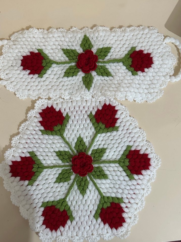 Renkli Örgü Banyo lif Seti - Görsel 2