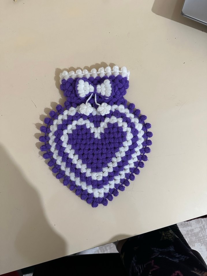 Renkli Örgü Banyo lif Seti - Görsel 5