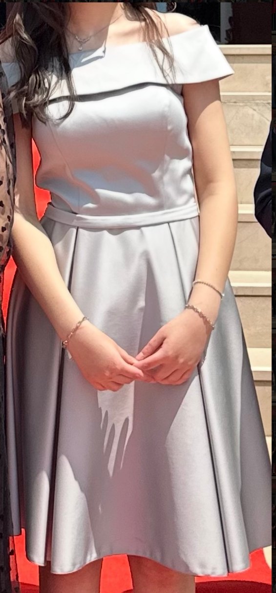 Gri Pilili Midi Abiye Elbise - Görsel 2