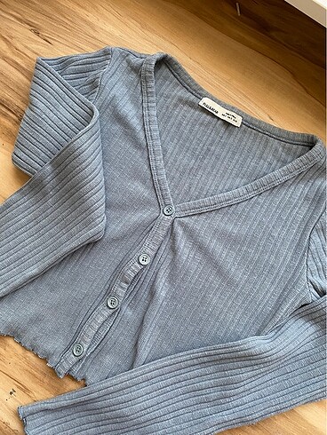 s Beden Pull&Bear fitilli hırka crop