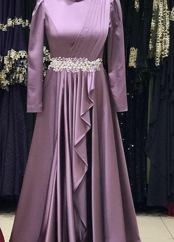 Gül kurusu saten abiye