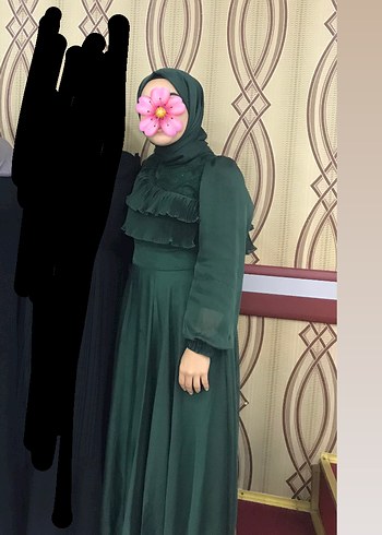 Bohem Tarzı Uzun Yeşil Fırfırlı Kadın Elbise - Görsel 2