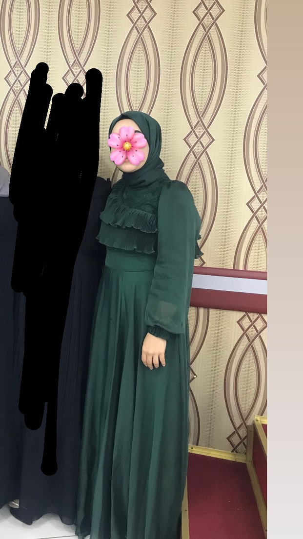 Bohem Tarzı Uzun Yeşil Fırfırlı Kadın Elbise - Görsel 2