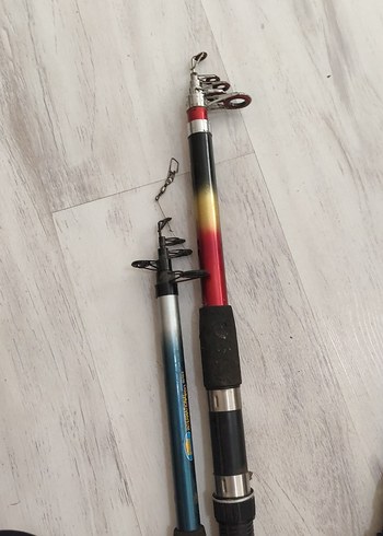 Beden Renk Gri ve Siyah Olta Makinesi Setleri 4 adet kamış 5 adet makina