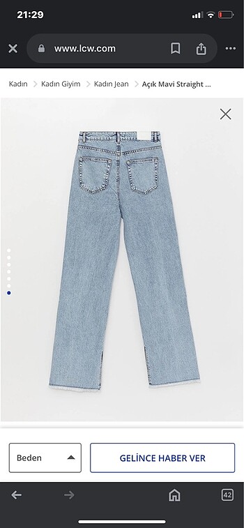 40 Beden mavi Renk Açık Mavi Straight Fit