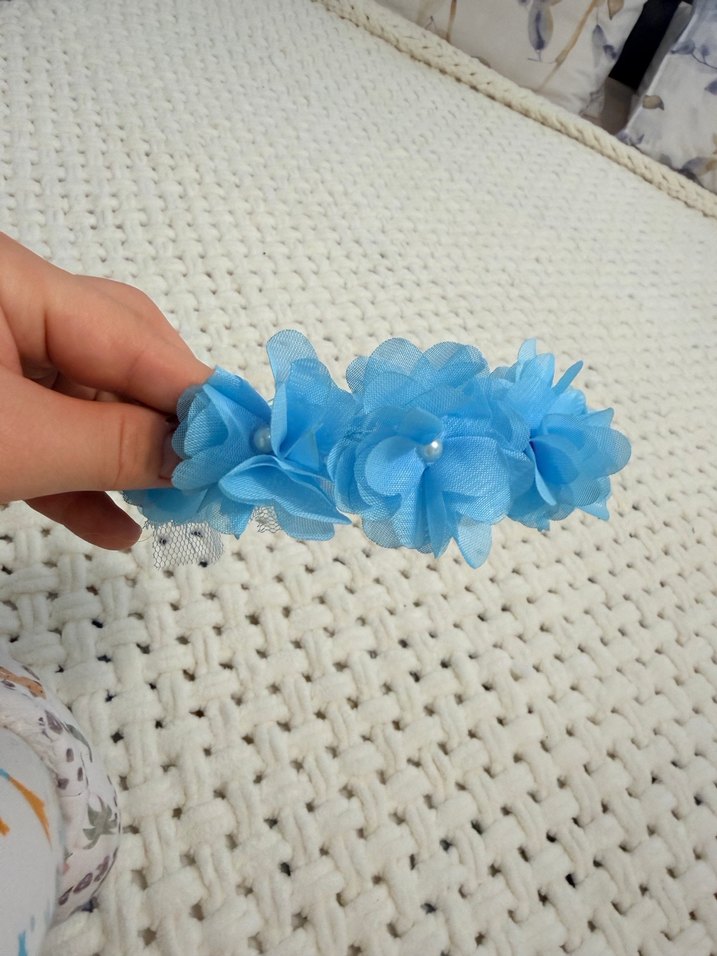 Mavi Fırfırlı lohusa taç - Görsel 2