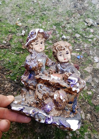 Kahverengi Çocuk Figürlü Dekoratif Biblo - Görsel 2