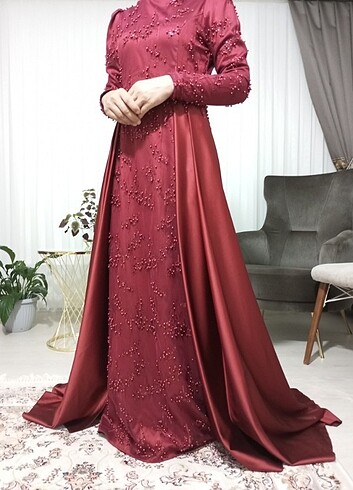40 Beden bordo Renk Çok şık abiye