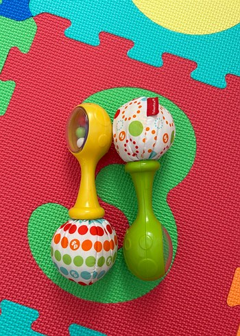 Renkli Bebek Diş Kaşıyıcısı ve Çıngırak Seti