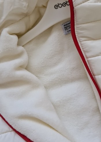 HelloBaby Beyaz Kapüşonlu unisex Çocuk Mont