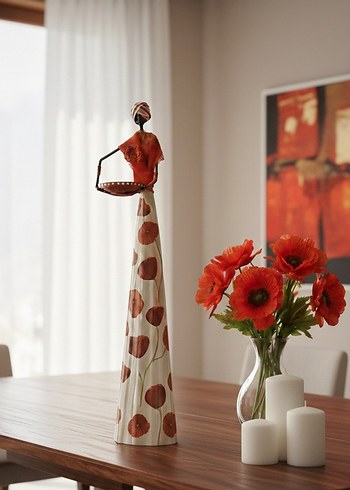 Afrikalı kadın biblo, dekoratif aksesuar - Görsel 6