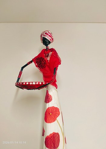 Afrikalı kadın biblo, dekoratif aksesuar - Görsel 15