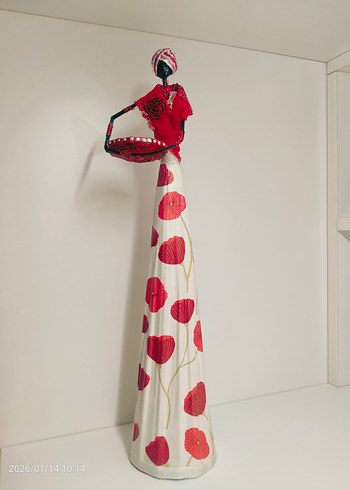 Afrikalı kadın biblo, dekoratif aksesuar - Görsel 2