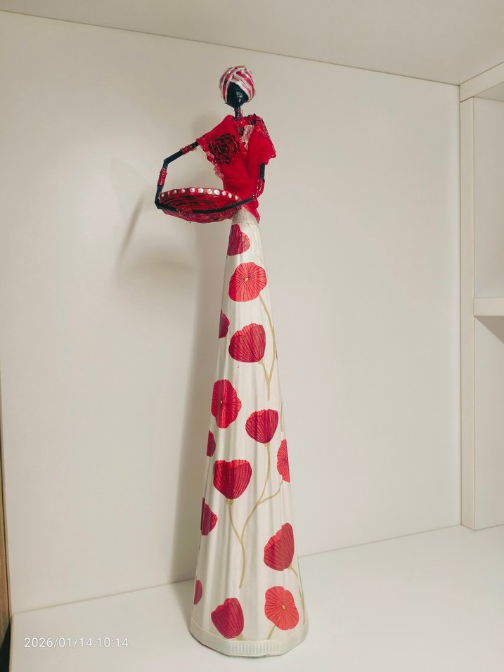 Afrikalı kadın biblo, dekoratif aksesuar - Görsel 2