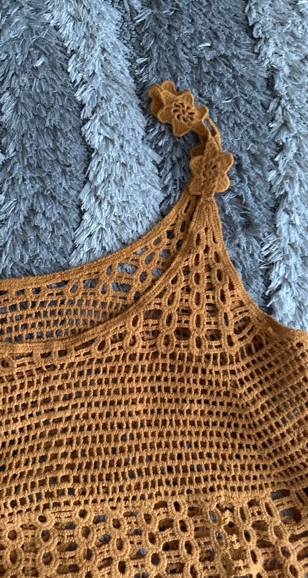 Bej Örgü Bohem Kadın Süveter - Görsel 2