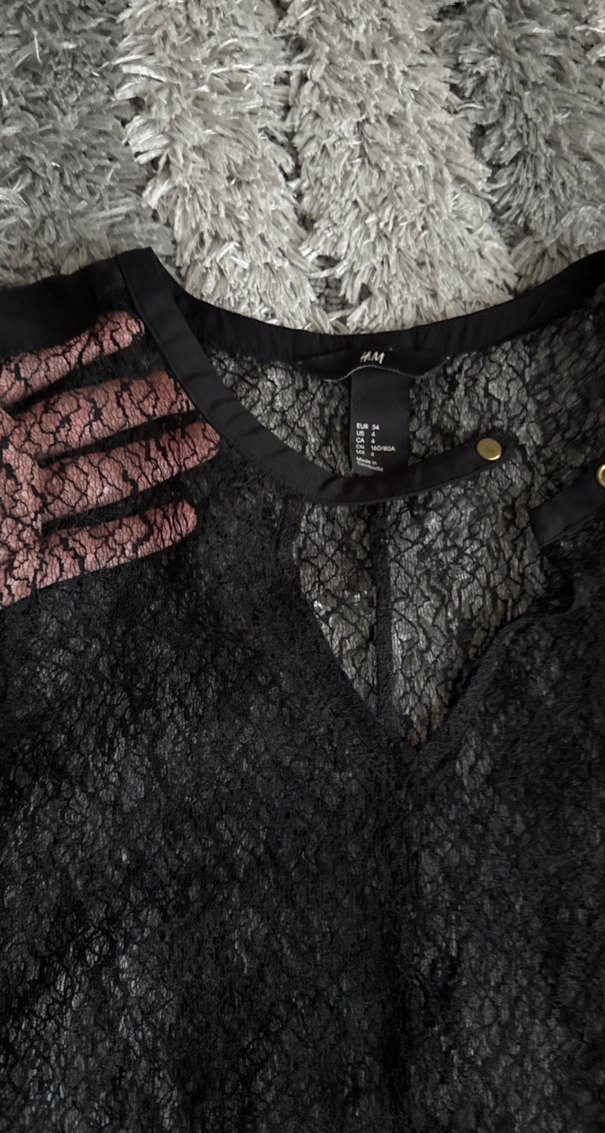 Siyah Gotik Kolsuz bluz - Görsel 2