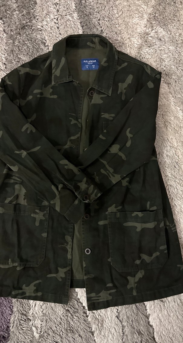 Düğmeli Kamuflaj Desenli Kadın Ceket - Görsel 3