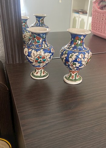 Renkli Çiçek Desenli Mini Vazo