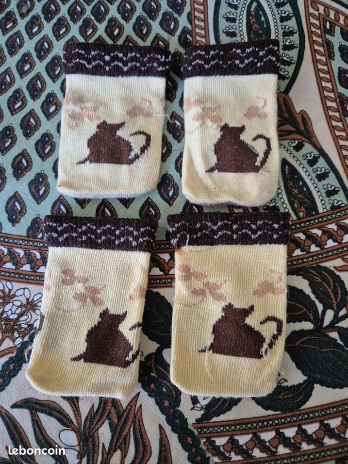 Nakışlı Örgü Bohem Tarzı Kahverengi Kedi Giysisi çorap - Görsel 5