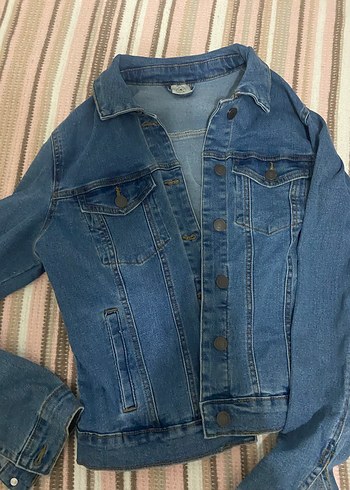 Düğmeli Mavi Kadın Denim Ceket - Görsel 2