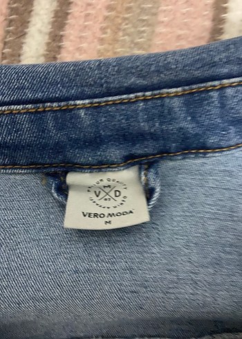 Düğmeli Mavi Kadın Denim Ceket - Görsel 4