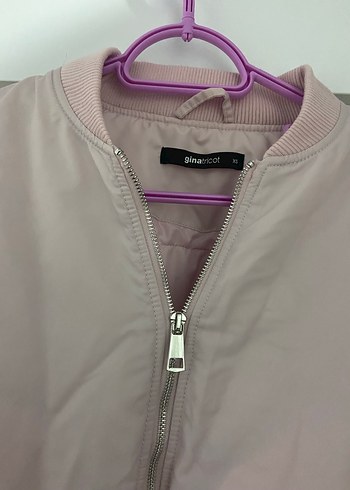 Pembe Kısa Fermuarlı Kadın Ceket - Görsel 3