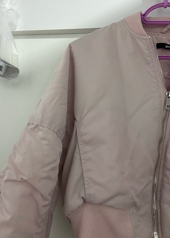 Pembe Kısa Fermuarlı Kadın Ceket - Görsel 4
